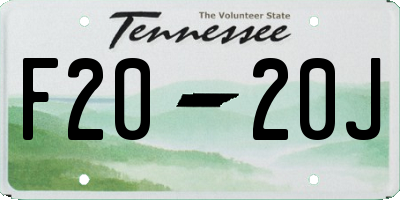 TN license plate F2020J