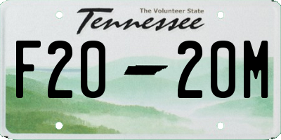 TN license plate F2020M