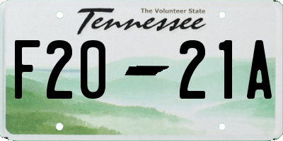 TN license plate F2021A