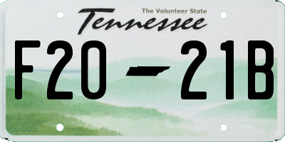 TN license plate F2021B