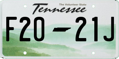 TN license plate F2021J