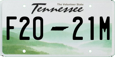 TN license plate F2021M