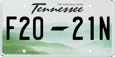 TN license plate F2021N