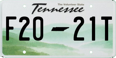 TN license plate F2021T