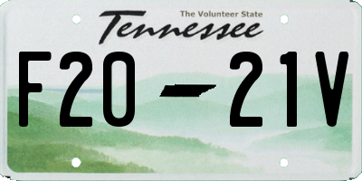 TN license plate F2021V
