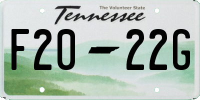 TN license plate F2022G