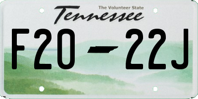 TN license plate F2022J