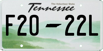 TN license plate F2022L