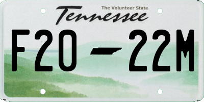 TN license plate F2022M