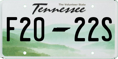 TN license plate F2022S