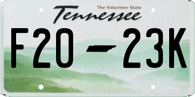 TN license plate F2023K