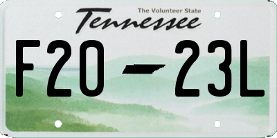 TN license plate F2023L