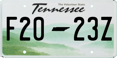TN license plate F2023Z