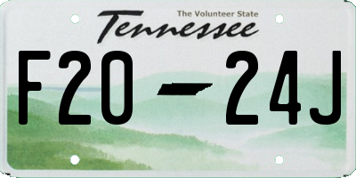 TN license plate F2024J