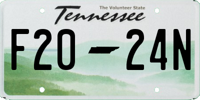 TN license plate F2024N
