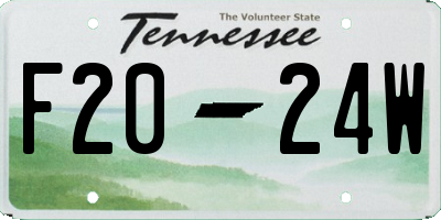 TN license plate F2024W