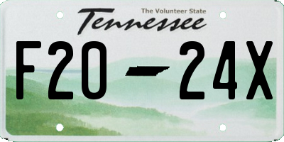 TN license plate F2024X