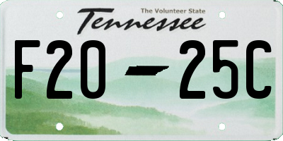 TN license plate F2025C
