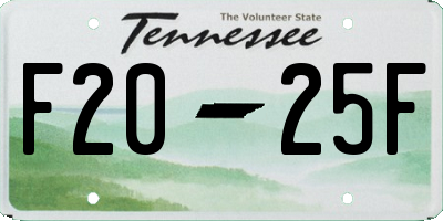 TN license plate F2025F