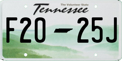 TN license plate F2025J