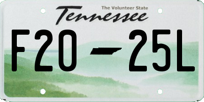 TN license plate F2025L