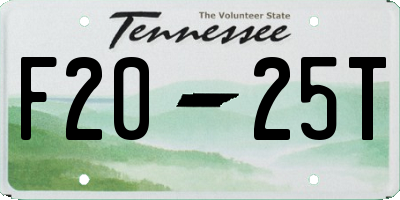 TN license plate F2025T