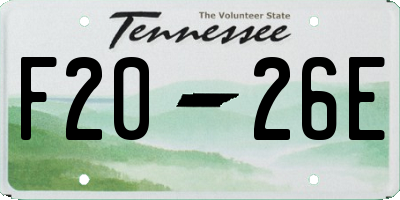 TN license plate F2026E