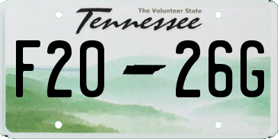 TN license plate F2026G