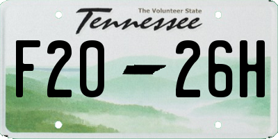 TN license plate F2026H