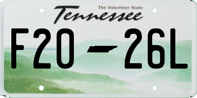 TN license plate F2026L
