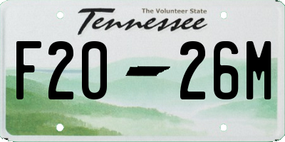 TN license plate F2026M