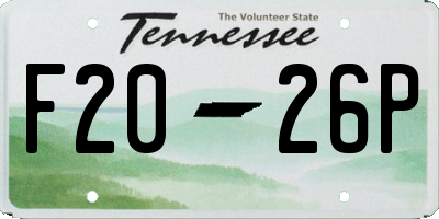 TN license plate F2026P