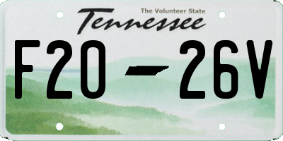 TN license plate F2026V