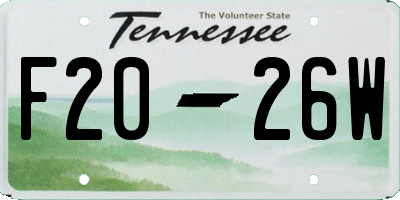 TN license plate F2026W