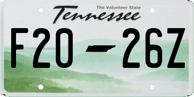 TN license plate F2026Z