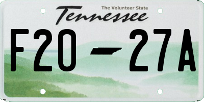 TN license plate F2027A