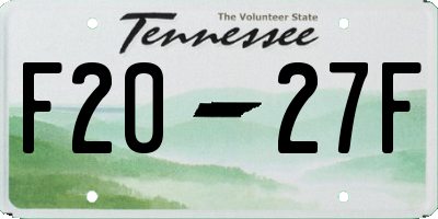 TN license plate F2027F