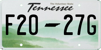 TN license plate F2027G