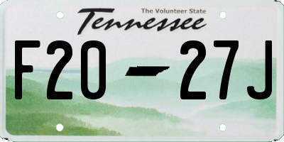 TN license plate F2027J