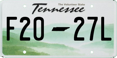 TN license plate F2027L