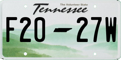 TN license plate F2027W