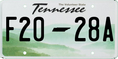 TN license plate F2028A