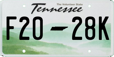 TN license plate F2028K