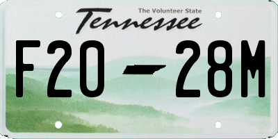 TN license plate F2028M
