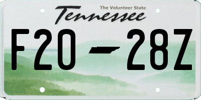 TN license plate F2028Z
