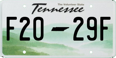 TN license plate F2029F