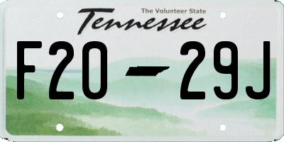 TN license plate F2029J