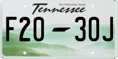 TN license plate F2030J