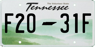 TN license plate F2031F
