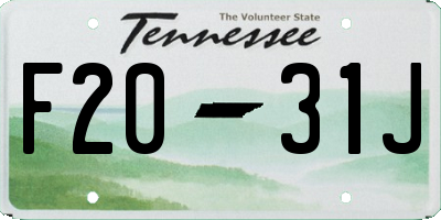 TN license plate F2031J